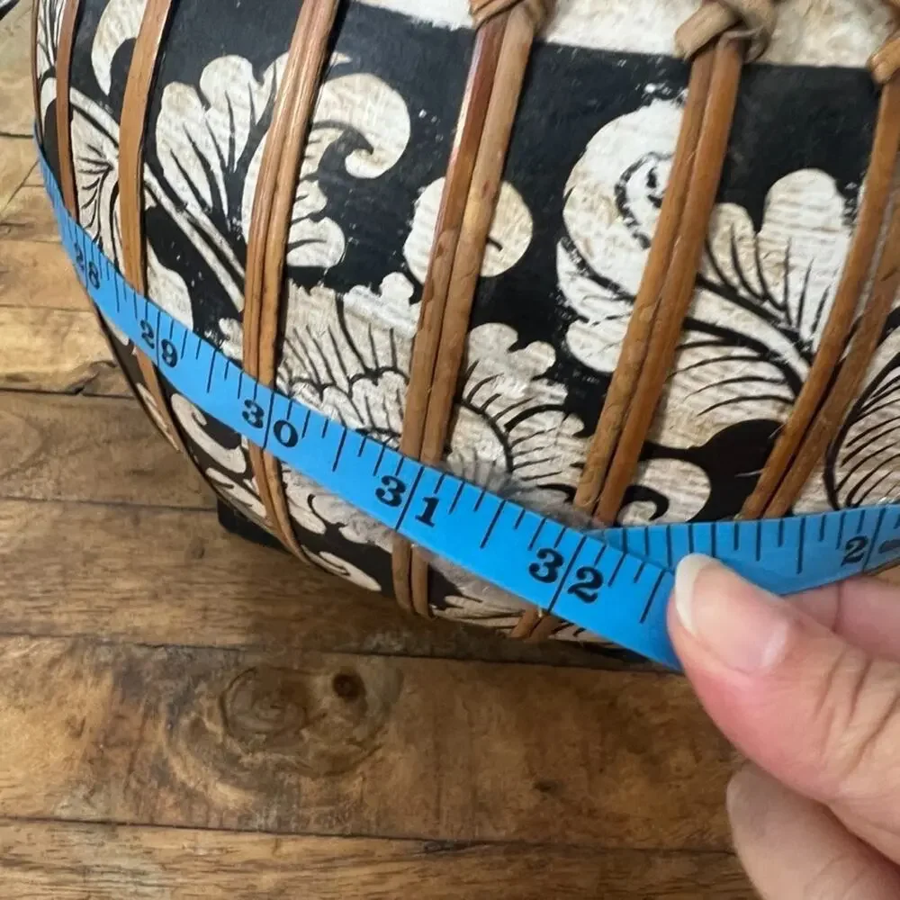 Vintage Thai Lidded Rice Basket With Handle 11.5